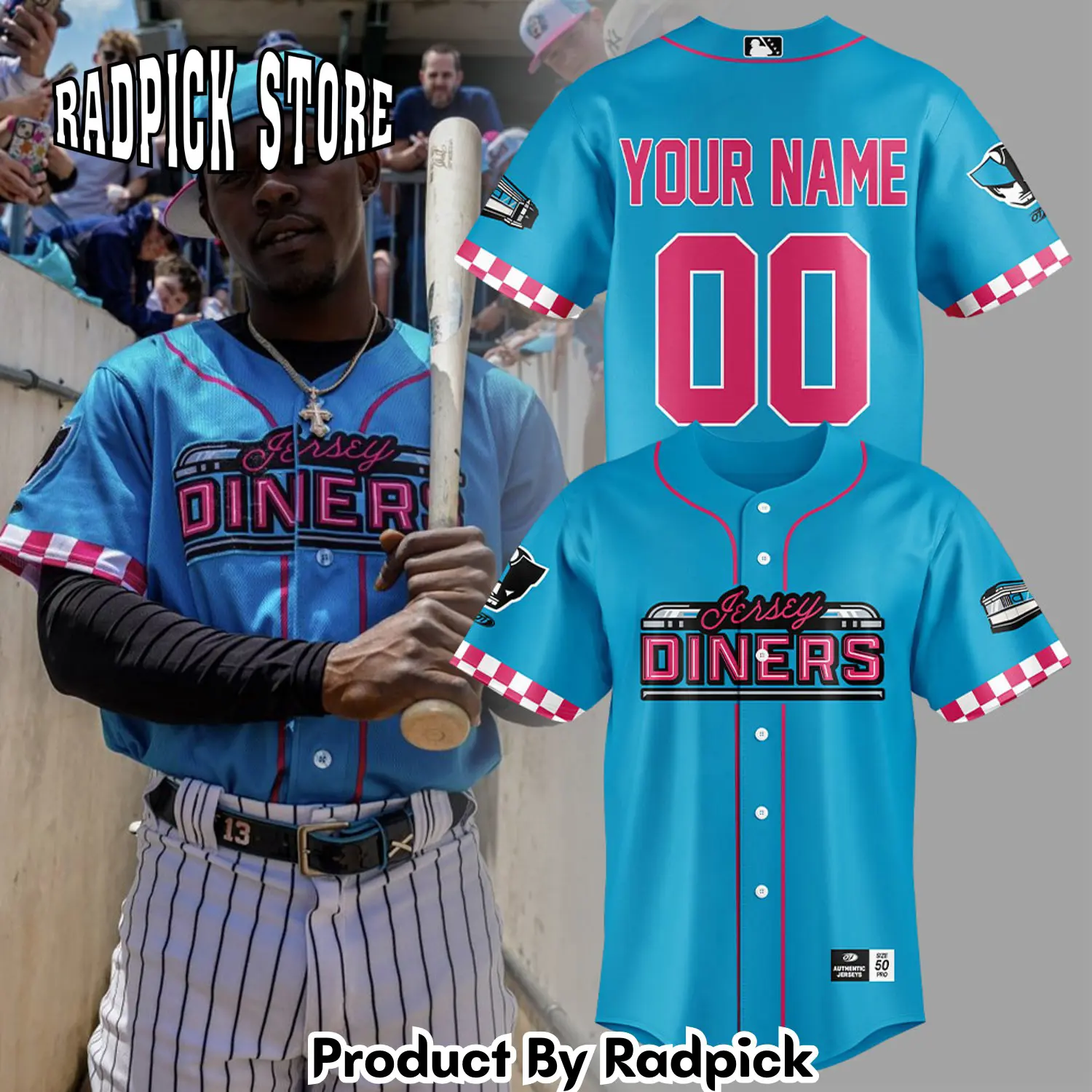 Radpick somerset patriots baseball jersey diners giveaway custom name number for fans combo jersey rp12780